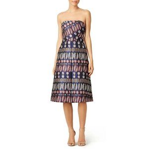 Tory Burch Foil Fern Metallic Strapless Tube Dress Size 4